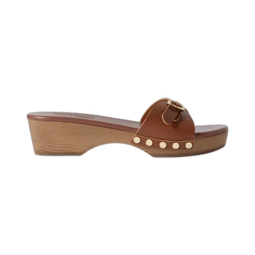 Omonia Studded Leather Clogs