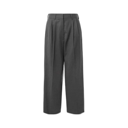 Fox Pleated Wool-Twill Straight-Leg Pants