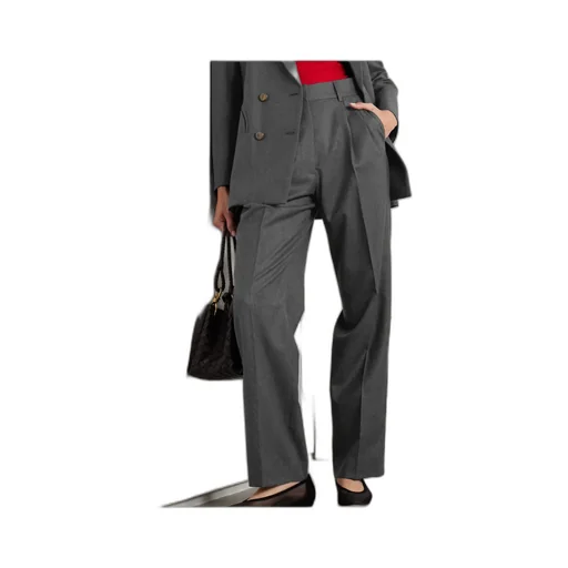Fox Pleated Wool-Twill Straight-Leg Pants