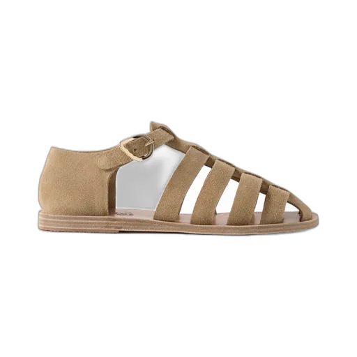 Round-Toe Flat Sandals