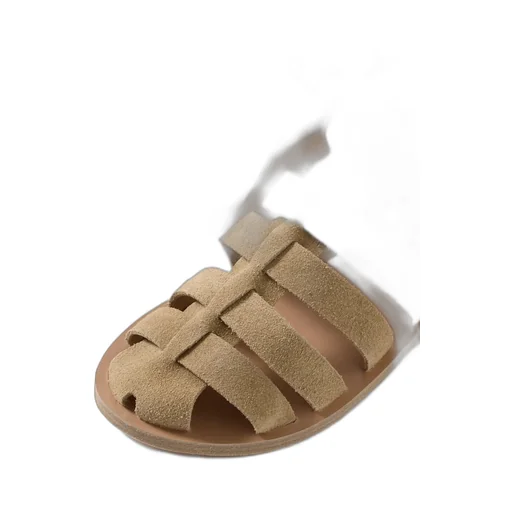 Round-Toe Flat Sandals