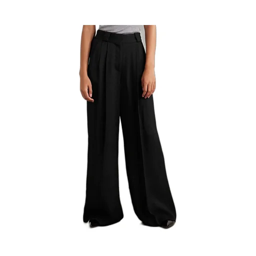 Husi Pleated Crepe Straight-Leg Pants