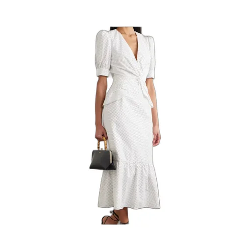 Twist-Front Gathered Printed Cotton-Poplin Midi Dress
