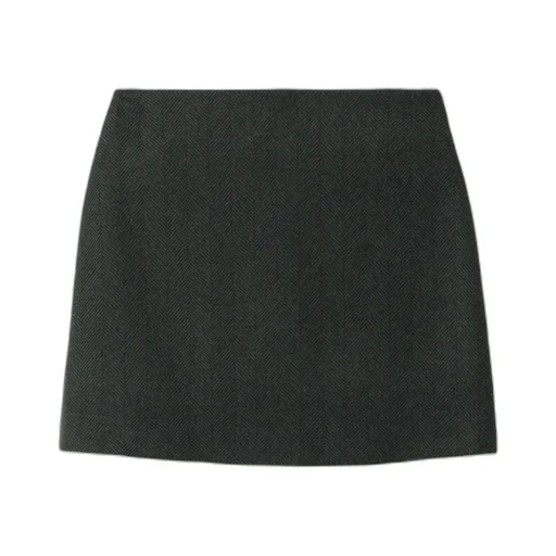Cheveyo Coci Herringbone Wool Mini Skirt