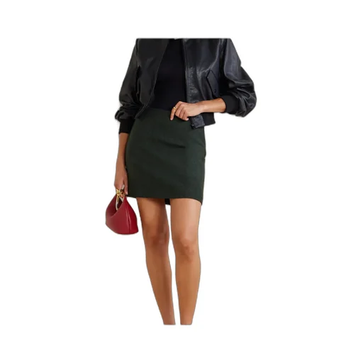 Cheveyo Coci Herringbone Wool Mini Skirt