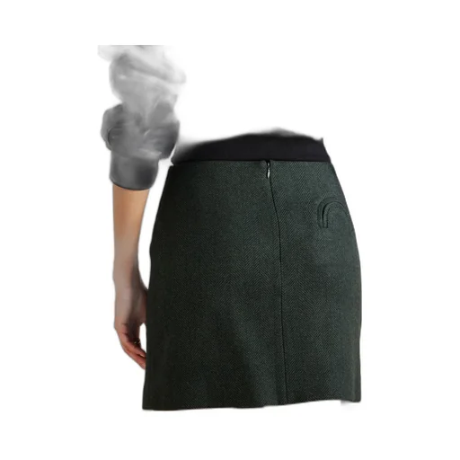 Cheveyo Coci Herringbone Wool Mini Skirt