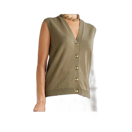 V-Neck Sleeveless Cardigan