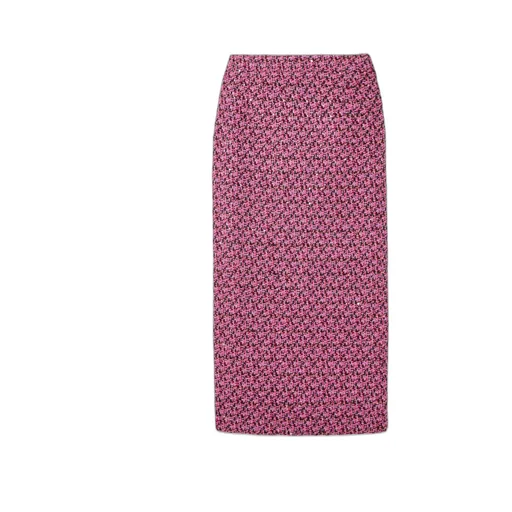 Sequin-Embellished Tweed Midi Skirt