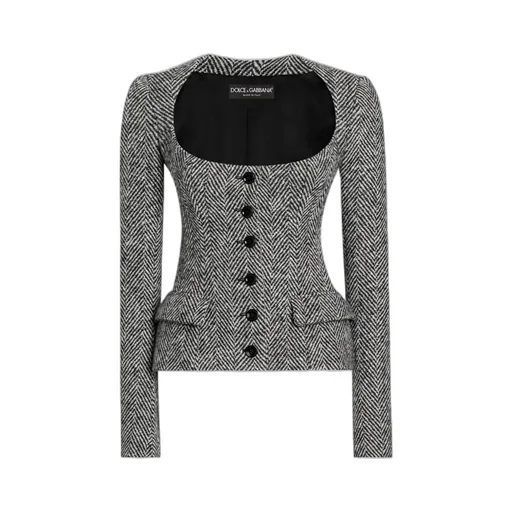 Herringbone-Pattern Jacket