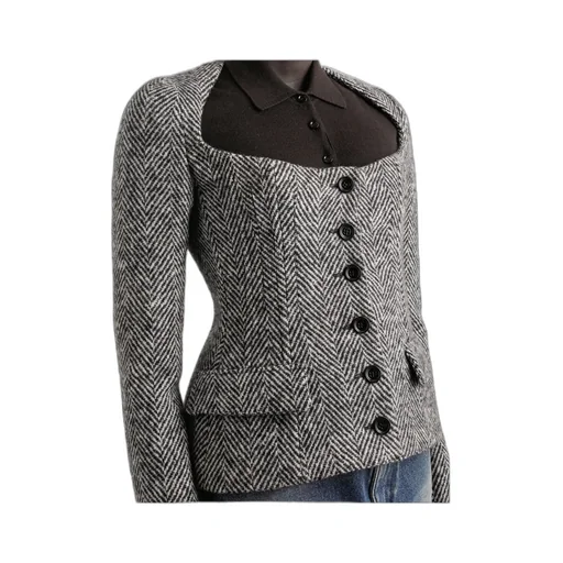 Herringbone-Pattern Jacket