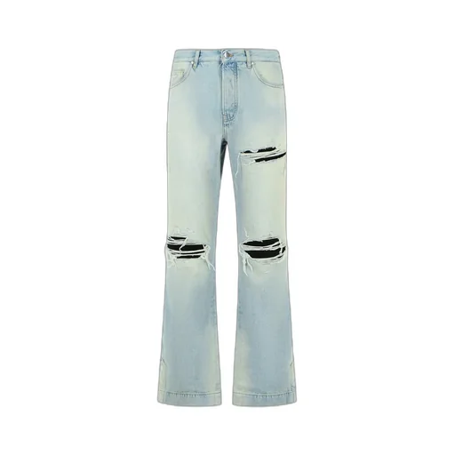 Amiri Distressed Straight-Leg Jeans