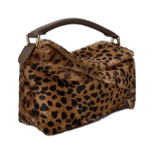Loewe Leopard Printed Small Puzzle Edge Tote Bag