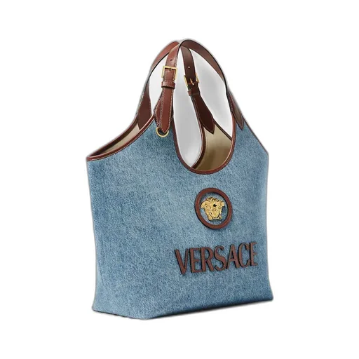 Versace La Medusa Denim Tote Bag