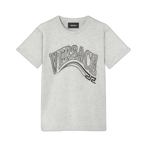 Versace Kids Embellished Printed Jersey T-Shirt