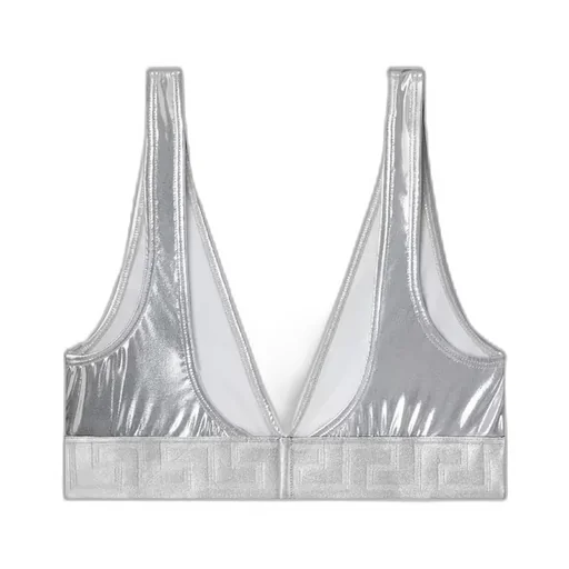 Versace Metallic Triangle Bikini Top