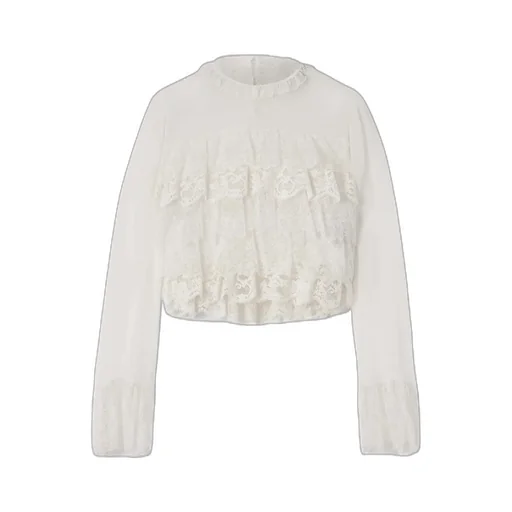 Long-Sleeved Lace Shirt
