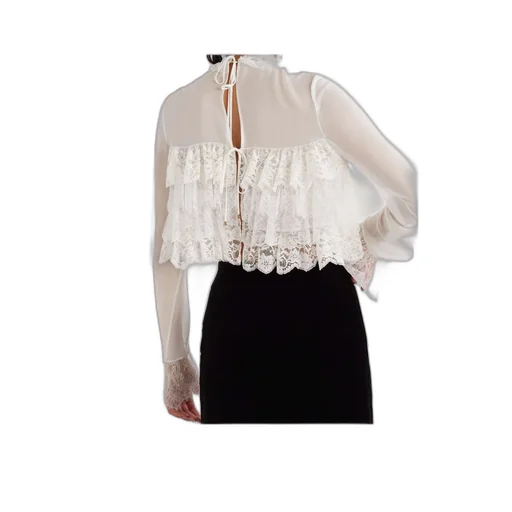 Long-Sleeved Lace Shirt