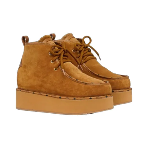 Suede Platform Ankle Boots