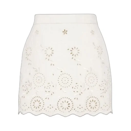 Scalloped Mini Skirt In A Cotton Mix