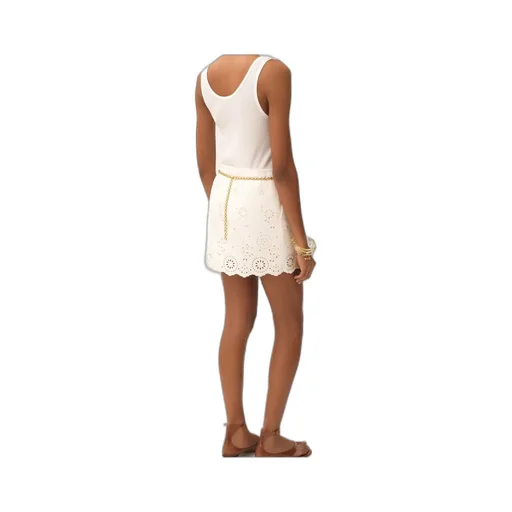 Scalloped Mini Skirt In A Cotton Mix
