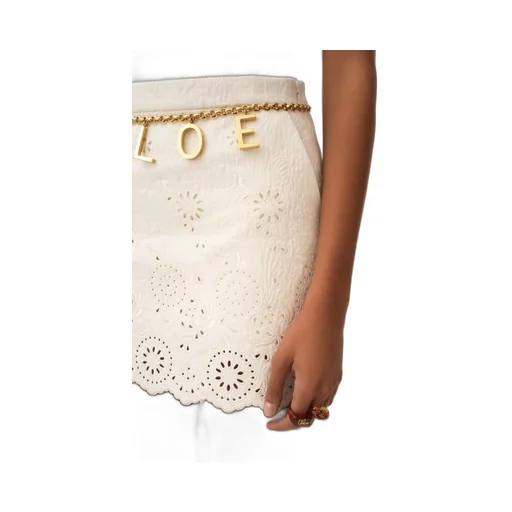 Scalloped Mini Skirt In A Cotton Mix