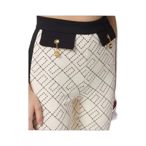 Logo-Print Two-Colour Trousers