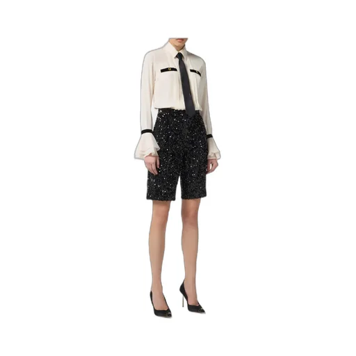 Sequin-Embellished Tie-Neck Playsuit