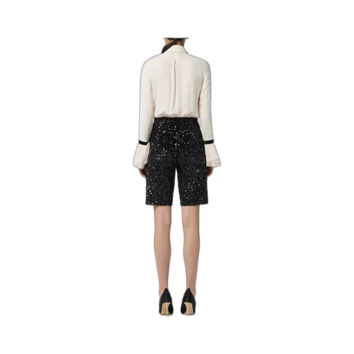 Sequin-Embellished Tie-Neck Playsuit