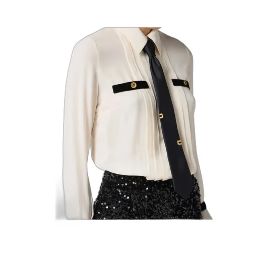Sequin-Embellished Tie-Neck Playsuit
