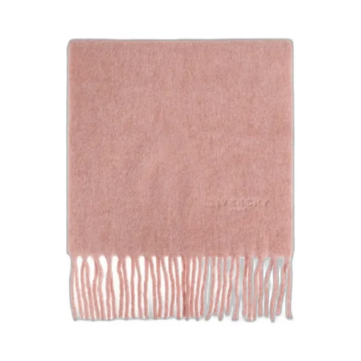 Givenchy Logo Embroidered Fringed Scarf