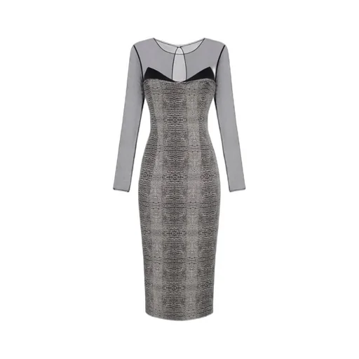 Elisabetta Franchi Printed Tulle Dress