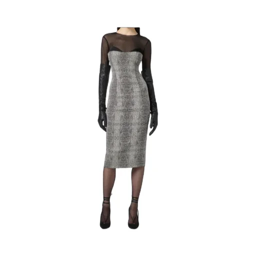 Elisabetta Franchi Printed Tulle Dress