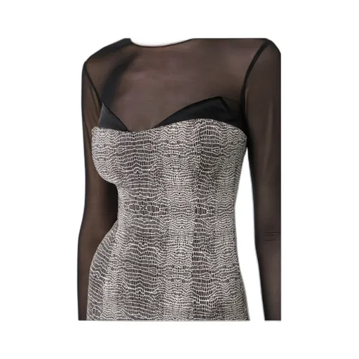 Elisabetta Franchi Printed Tulle Dress
