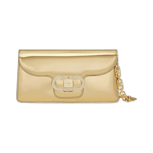 Ferragamo Double Gancini Chain Mini Clutch Bag