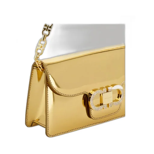 Ferragamo Double Gancini Chain Mini Clutch Bag