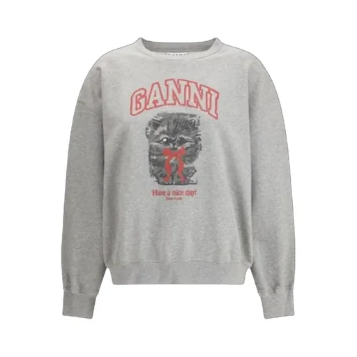 Ganni Kitty Printed Crewneck Sweatshirt