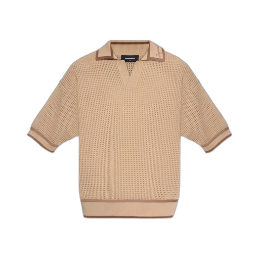 Dsquared2 Open Work Knitted Polo