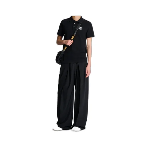 Balmain Logo Embroidered Short-Sleeve Polo Shirt