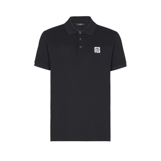 Balmain Logo Embroidered Short-Sleeve Polo Shirt