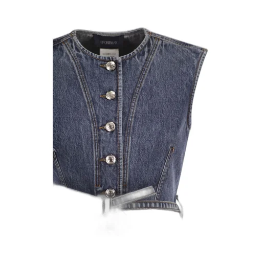 Sportmax Spddominio Denim Sleeveless Top