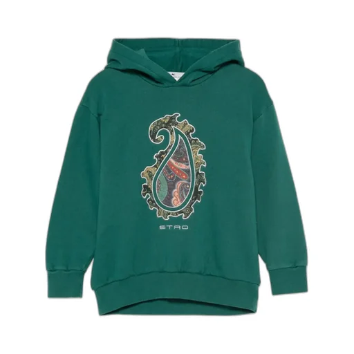 Paisley-Motif Hooded Sweatshirt