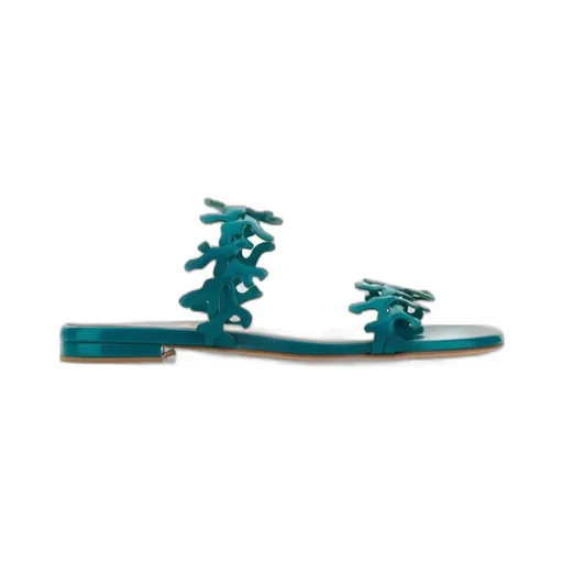 Gianvito Rossi Ocean Coral Embellished Slip-On Sandals