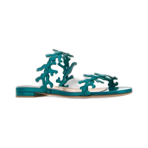 Gianvito Rossi Ocean Coral Embellished Slip-On Sandals