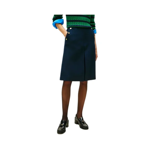 Buttoned Midi A-Line Skirt