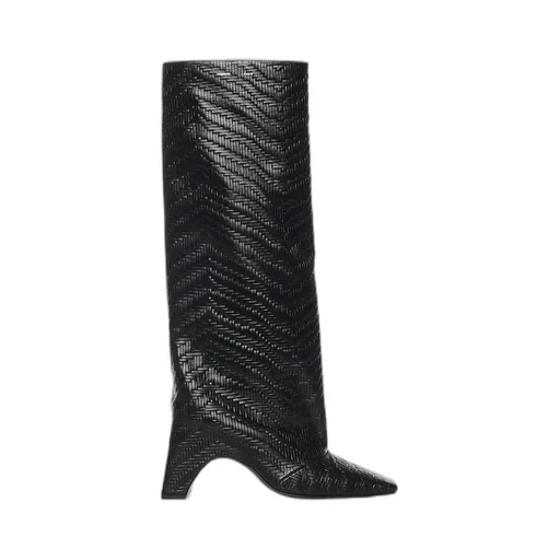 Textured Block Heel Boots