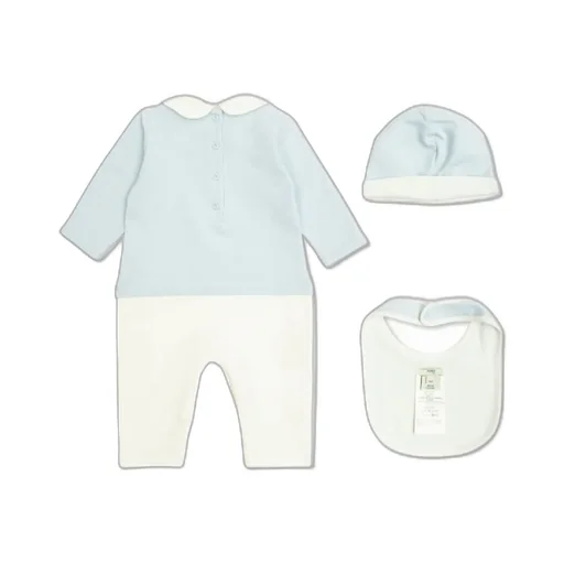 Fendi Kids Printed Sleepsuit Hat And Bib Set