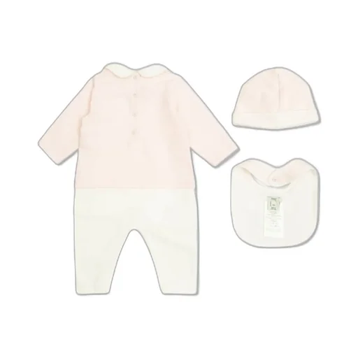 Fendi Kids Printed Sleepsuit Hat And Bib Set