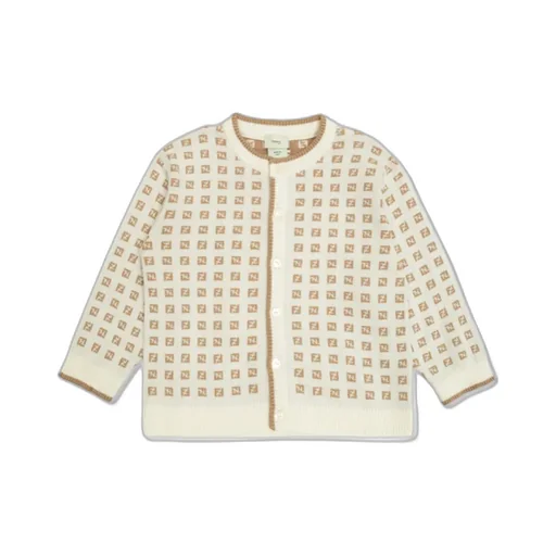 Fendi Kids Logo Jacquard Cardigan