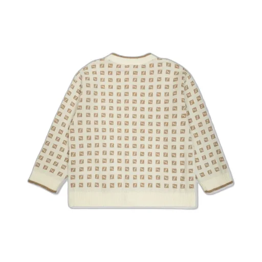 Fendi Kids Logo Jacquard Cardigan