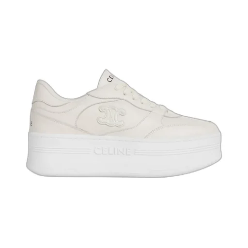 Block Wedge Sneaker With Triomphe Patch In Calfskin